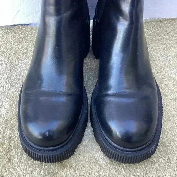 Zara leather boots in size 40/ 10 US Y2K Chunky Boots black - Picture 4 of 8